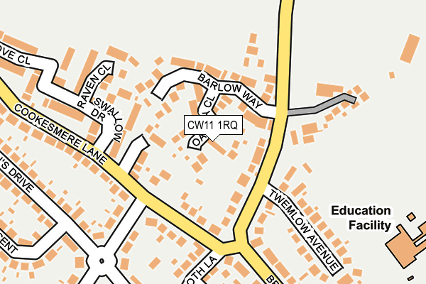 CW11 1RQ map - OS OpenMap – Local (Ordnance Survey)
