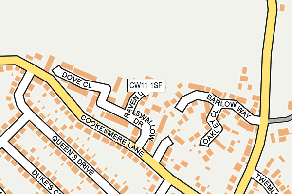 CW11 1SF map - OS OpenMap – Local (Ordnance Survey)