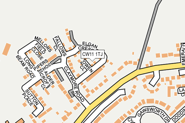 CW11 1TJ map - OS OpenMap – Local (Ordnance Survey) CW11 1TJ map - OS OpenMap – Local (Ordnance Survey)
