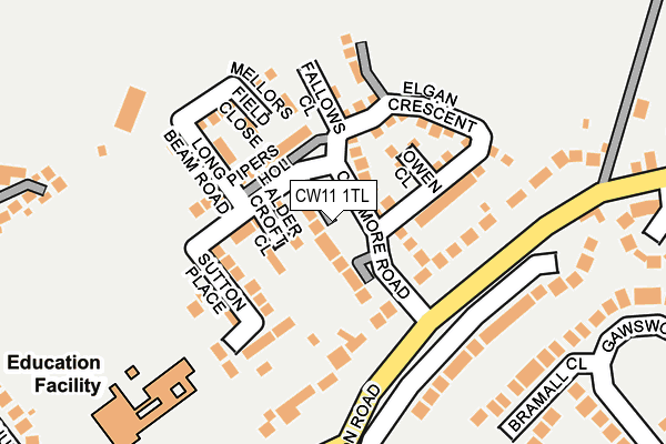 CW11 1TL map - OS OpenMap – Local (Ordnance Survey) CW11 1TL map - OS OpenMap – Local (Ordnance Survey)