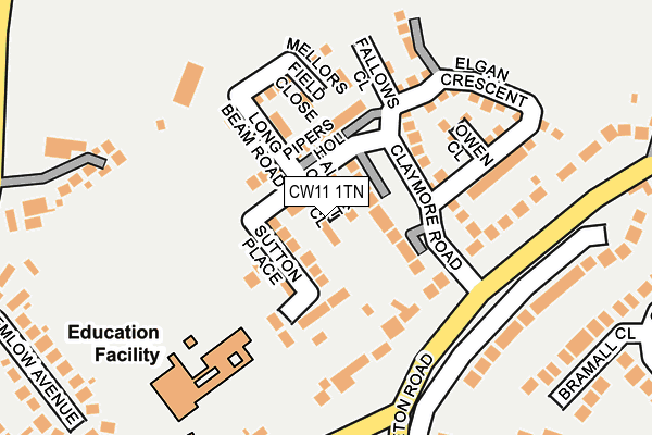 CW11 1TN map - OS OpenMap – Local (Ordnance Survey) CW11 1TN map - OS OpenMap – Local (Ordnance Survey)