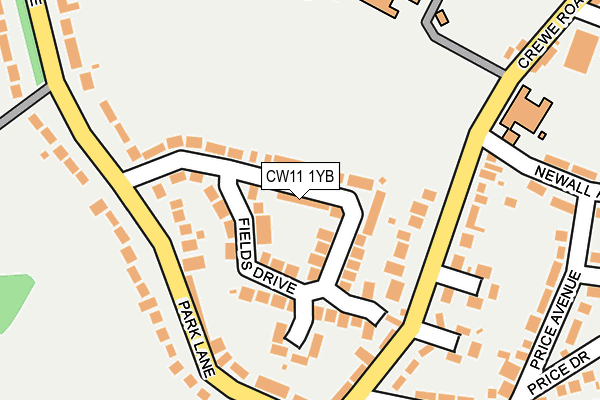 CW11 1YB map - OS OpenMap – Local (Ordnance Survey)