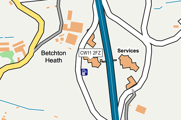 CW11 2FZ map - OS OpenMap – Local (Ordnance Survey) CW11 2FZ map - OS OpenMap – Local (Ordnance Survey)
