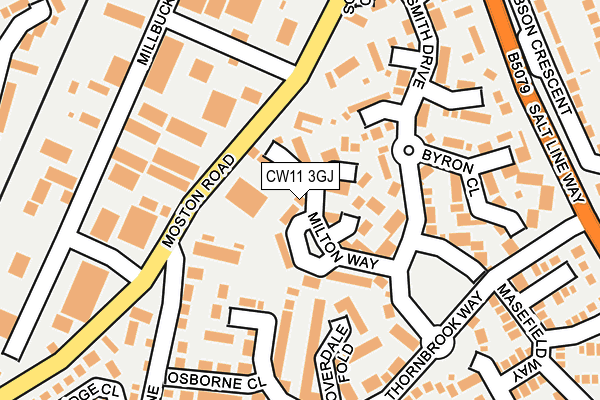 CW11 3GJ map - OS OpenMap – Local (Ordnance Survey) CW11 3GJ map - OS OpenMap – Local (Ordnance Survey)