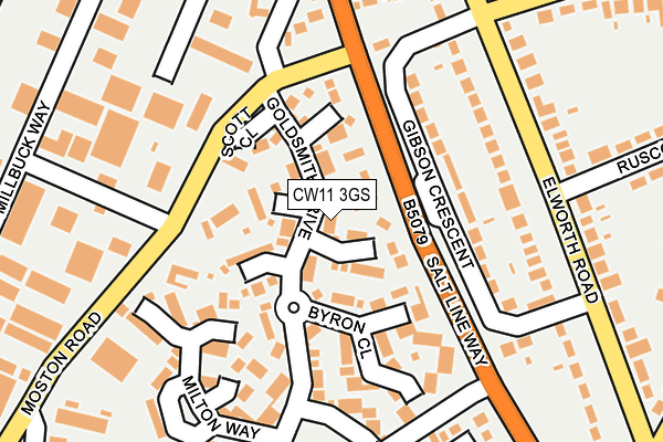 CW11 3GS map - OS OpenMap – Local (Ordnance Survey) CW11 3GS map - OS OpenMap – Local (Ordnance Survey)