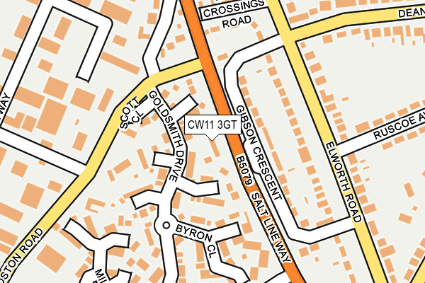CW11 3GT map - OS OpenMap – Local (Ordnance Survey) CW11 3GT map - OS OpenMap – Local (Ordnance Survey)