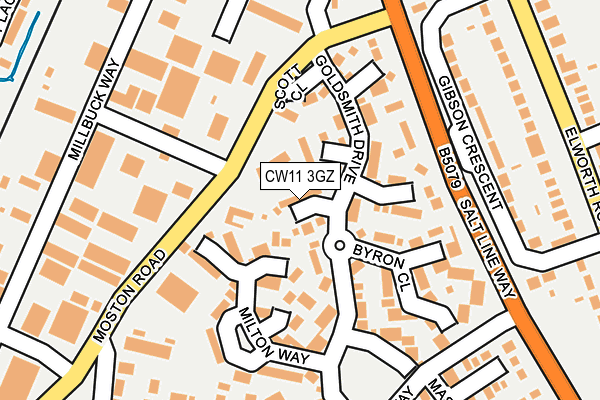 CW11 3GZ map - OS OpenMap – Local (Ordnance Survey) CW11 3GZ map - OS OpenMap – Local (Ordnance Survey)