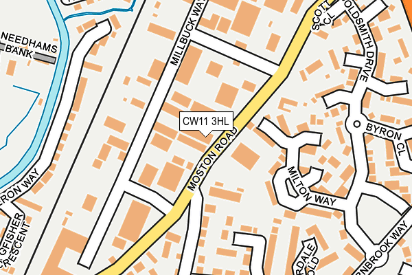 CW11 3HL map - OS OpenMap – Local (Ordnance Survey) CW11 3HL map - OS OpenMap – Local (Ordnance Survey)