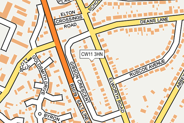 CW11 3HN map - OS OpenMap – Local (Ordnance Survey) CW11 3HN map - OS OpenMap – Local (Ordnance Survey)