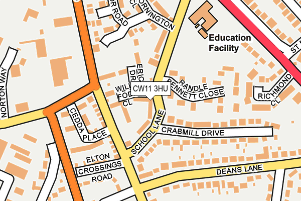 CW11 3HU map - OS OpenMap – Local (Ordnance Survey) CW11 3HU map - OS OpenMap – Local (Ordnance Survey)