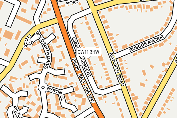 CW11 3HW map - OS OpenMap – Local (Ordnance Survey)