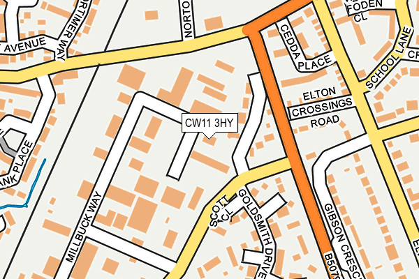 CW11 3HY map - OS OpenMap – Local (Ordnance Survey) CW11 3HY map - OS OpenMap – Local (Ordnance Survey)
