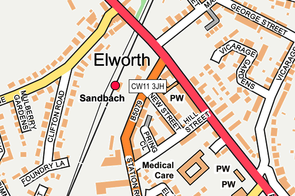 CW11 3JH map - OS OpenMap – Local (Ordnance Survey) CW11 3JH map - OS OpenMap – Local (Ordnance Survey)