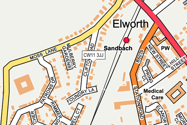 CW11 3JJ map - OS OpenMap – Local (Ordnance Survey)