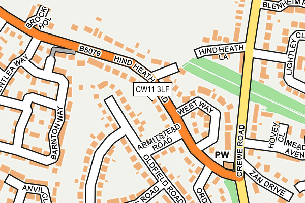 CW11 3LF map - OS OpenMap – Local (Ordnance Survey) CW11 3LF map - OS OpenMap – Local (Ordnance Survey)