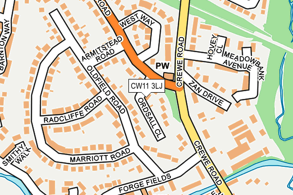 CW11 3LJ map - OS OpenMap – Local (Ordnance Survey) CW11 3LJ map - OS OpenMap – Local (Ordnance Survey)