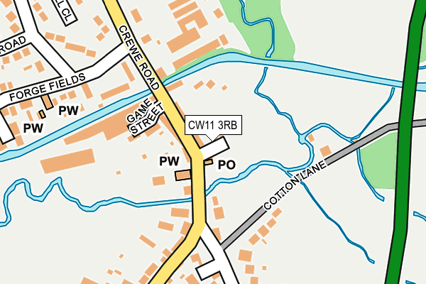 CW11 3RB map - OS OpenMap – Local (Ordnance Survey) CW11 3RB map - OS OpenMap – Local (Ordnance Survey)