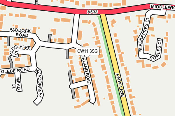 CW11 3SG map - OS OpenMap – Local (Ordnance Survey) CW11 3SG map - OS OpenMap – Local (Ordnance Survey)