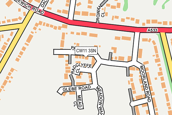 CW11 3SN map - OS OpenMap – Local (Ordnance Survey) CW11 3SN map - OS OpenMap – Local (Ordnance Survey)