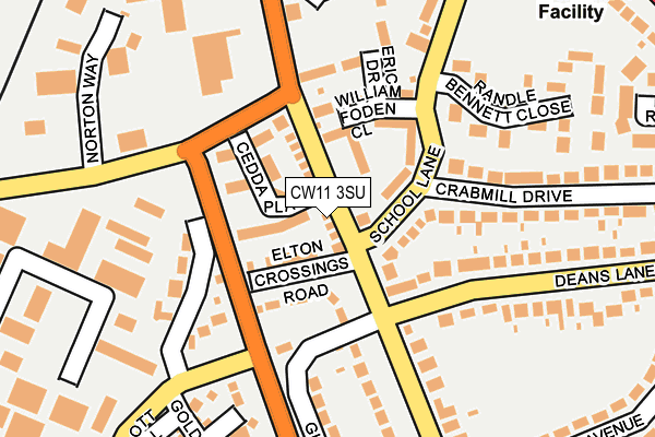 CW11 3SU map - OS OpenMap – Local (Ordnance Survey) CW11 3SU map - OS OpenMap – Local (Ordnance Survey)