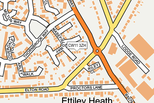 CW11 3ZH map - OS OpenMap – Local (Ordnance Survey) CW11 3ZH map - OS OpenMap – Local (Ordnance Survey)