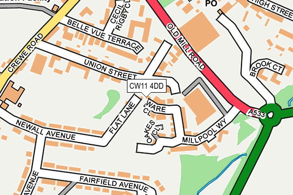 CW11 4DD map - OS OpenMap – Local (Ordnance Survey) CW11 4DD map - OS OpenMap – Local (Ordnance Survey)