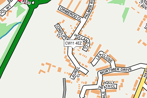 CW11 4EZ map - OS OpenMap – Local (Ordnance Survey)