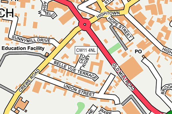 CW11 4NL map - OS OpenMap – Local (Ordnance Survey) CW11 4NL map - OS OpenMap – Local (Ordnance Survey)