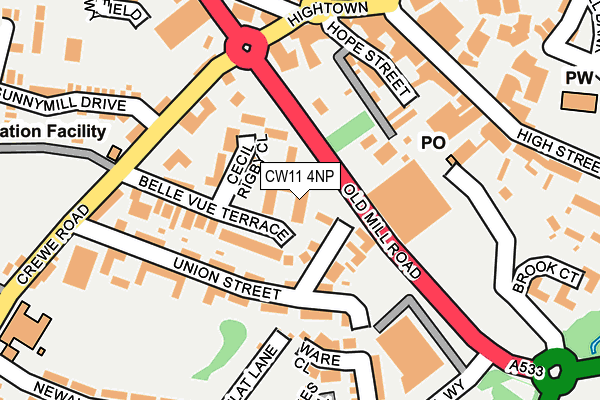 CW11 4NP map - OS OpenMap – Local (Ordnance Survey) CW11 4NP map - OS OpenMap – Local (Ordnance Survey)