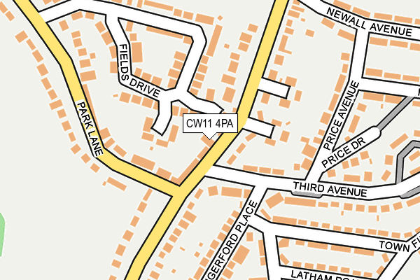 CW11 4PA map - OS OpenMap – Local (Ordnance Survey)
