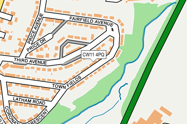 CW11 4PQ map - OS OpenMap – Local (Ordnance Survey)