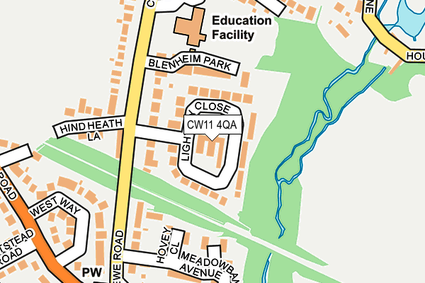 CW11 4QA map - OS OpenMap – Local (Ordnance Survey) CW11 4QA map - OS OpenMap – Local (Ordnance Survey)