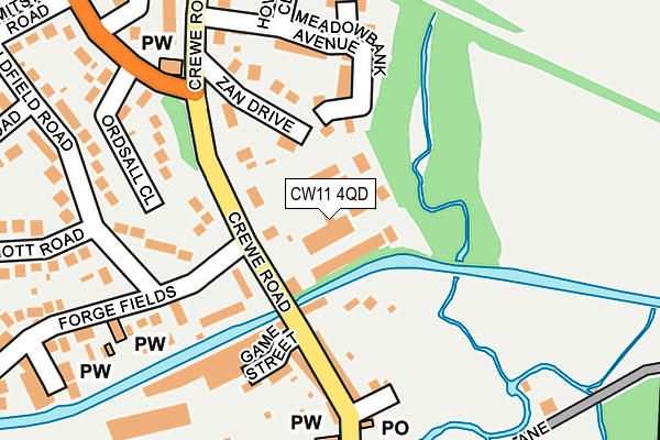 CW11 4QD map - OS OpenMap – Local (Ordnance Survey) CW11 4QD map - OS OpenMap – Local (Ordnance Survey)