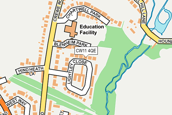 CW11 4QE map - OS OpenMap – Local (Ordnance Survey) CW11 4QE map - OS OpenMap – Local (Ordnance Survey)