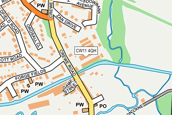 CW11 4QH map - OS OpenMap – Local (Ordnance Survey) CW11 4QH map - OS OpenMap – Local (Ordnance Survey)