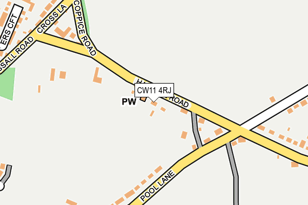 CW11 4RJ map - OS OpenMap – Local (Ordnance Survey) CW11 4RJ map - OS OpenMap – Local (Ordnance Survey)
