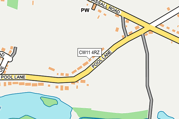 CW11 4RZ map - OS OpenMap – Local (Ordnance Survey) CW11 4RZ map - OS OpenMap – Local (Ordnance Survey)