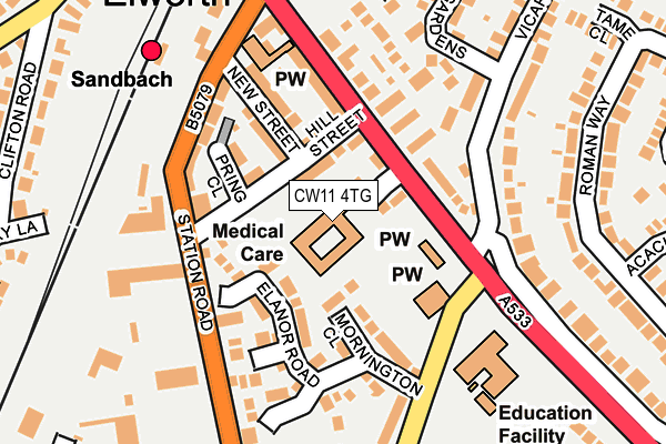 CW11 4TG map - OS OpenMap – Local (Ordnance Survey) CW11 4TG map - OS OpenMap – Local (Ordnance Survey)