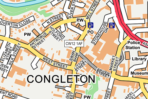 CW12 1AF map - OS OpenMap – Local (Ordnance Survey) CW12 1AF map - OS OpenMap – Local (Ordnance Survey)