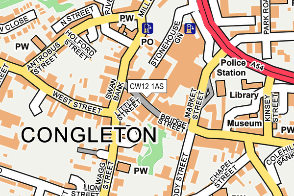 CW12 1AS map - OS OpenMap – Local (Ordnance Survey)