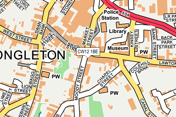 CW12 1BE map - OS OpenMap – Local (Ordnance Survey) CW12 1BE map - OS OpenMap – Local (Ordnance Survey)
