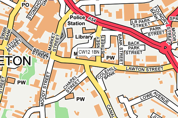 CW12 1BN map - OS OpenMap – Local (Ordnance Survey) CW12 1BN map - OS OpenMap – Local (Ordnance Survey)