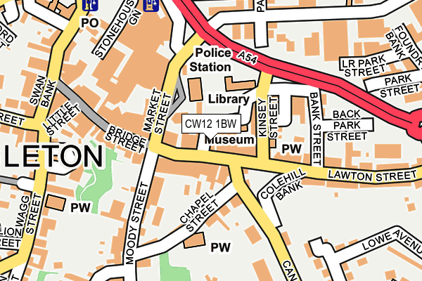CW12 1BW map - OS OpenMap – Local (Ordnance Survey) CW12 1BW map - OS OpenMap – Local (Ordnance Survey)