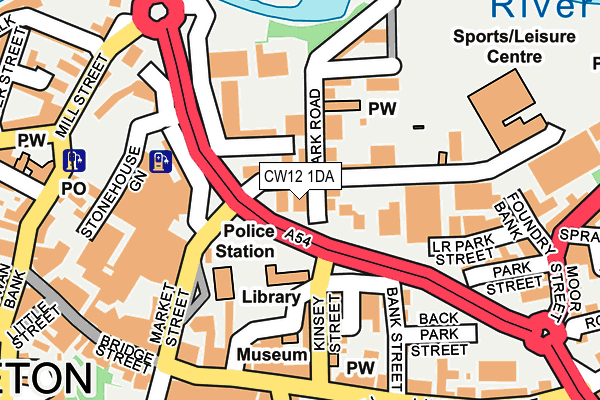 CW12 1DA map - OS OpenMap – Local (Ordnance Survey) CW12 1DA map - OS OpenMap – Local (Ordnance Survey)