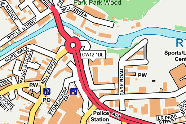 CW12 1DL map - OS OpenMap – Local (Ordnance Survey) CW12 1DL map - OS OpenMap – Local (Ordnance Survey)