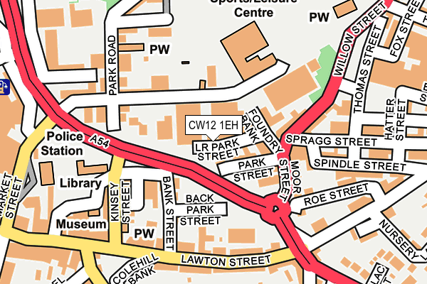 CW12 1EH map - OS OpenMap – Local (Ordnance Survey) CW12 1EH map - OS OpenMap – Local (Ordnance Survey)