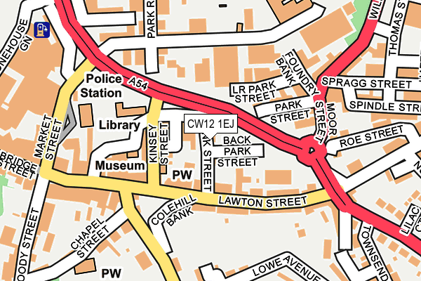 CW12 1EJ map - OS OpenMap – Local (Ordnance Survey) CW12 1EJ map - OS OpenMap – Local (Ordnance Survey)