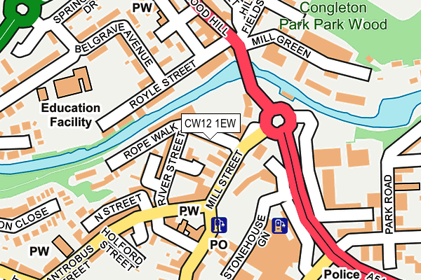 CW12 1EW map - OS OpenMap – Local (Ordnance Survey) CW12 1EW map - OS OpenMap – Local (Ordnance Survey)