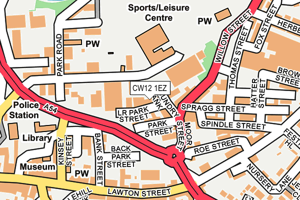 CW12 1EZ map - OS OpenMap – Local (Ordnance Survey) CW12 1EZ map - OS OpenMap – Local (Ordnance Survey)