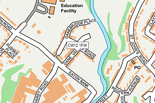 CW12 1FW map - OS OpenMap – Local (Ordnance Survey) CW12 1FW map - OS OpenMap – Local (Ordnance Survey)